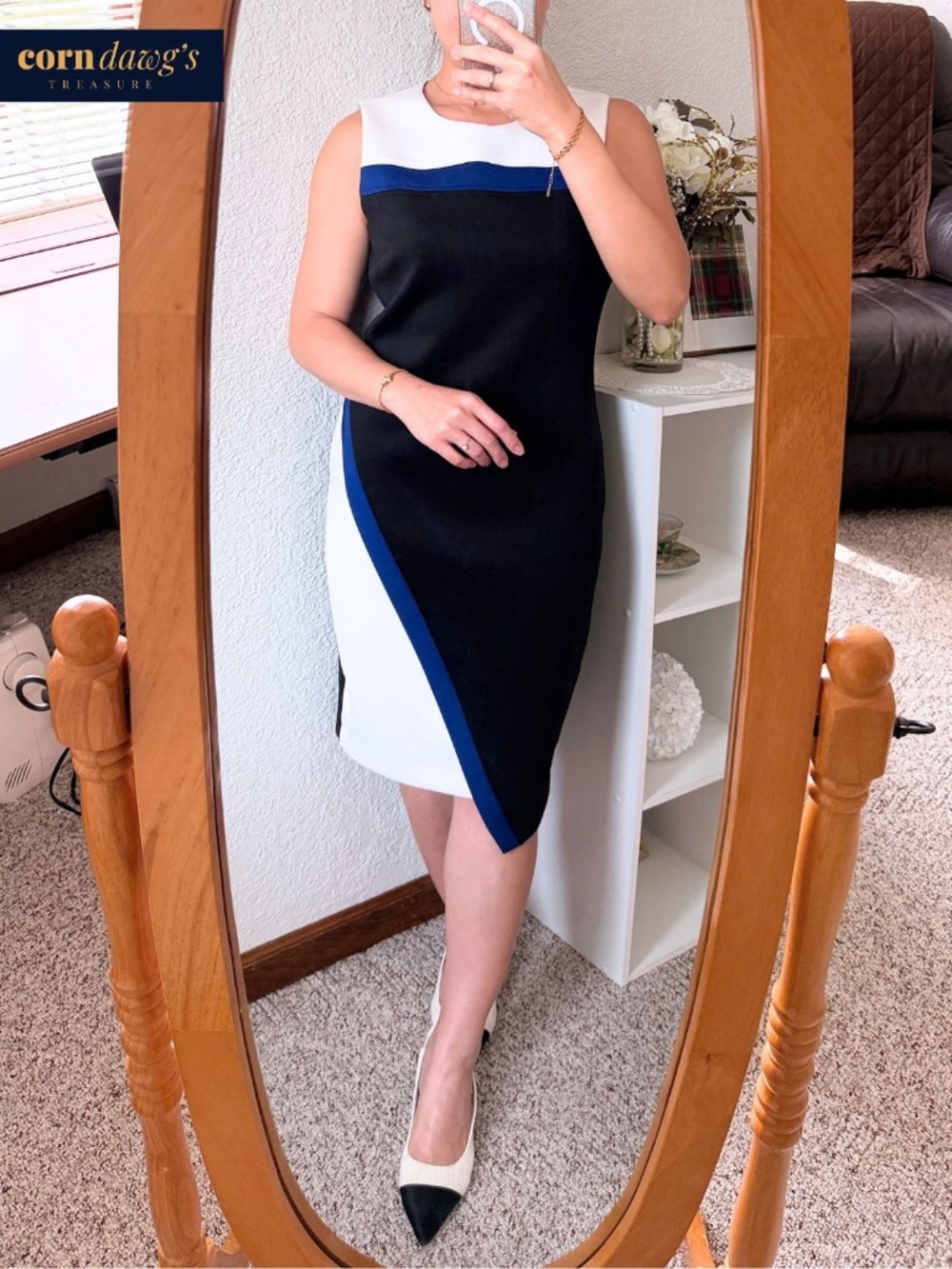 Tommy Hilfiger Colorblock Knee Length Sheath Dress - Size 8